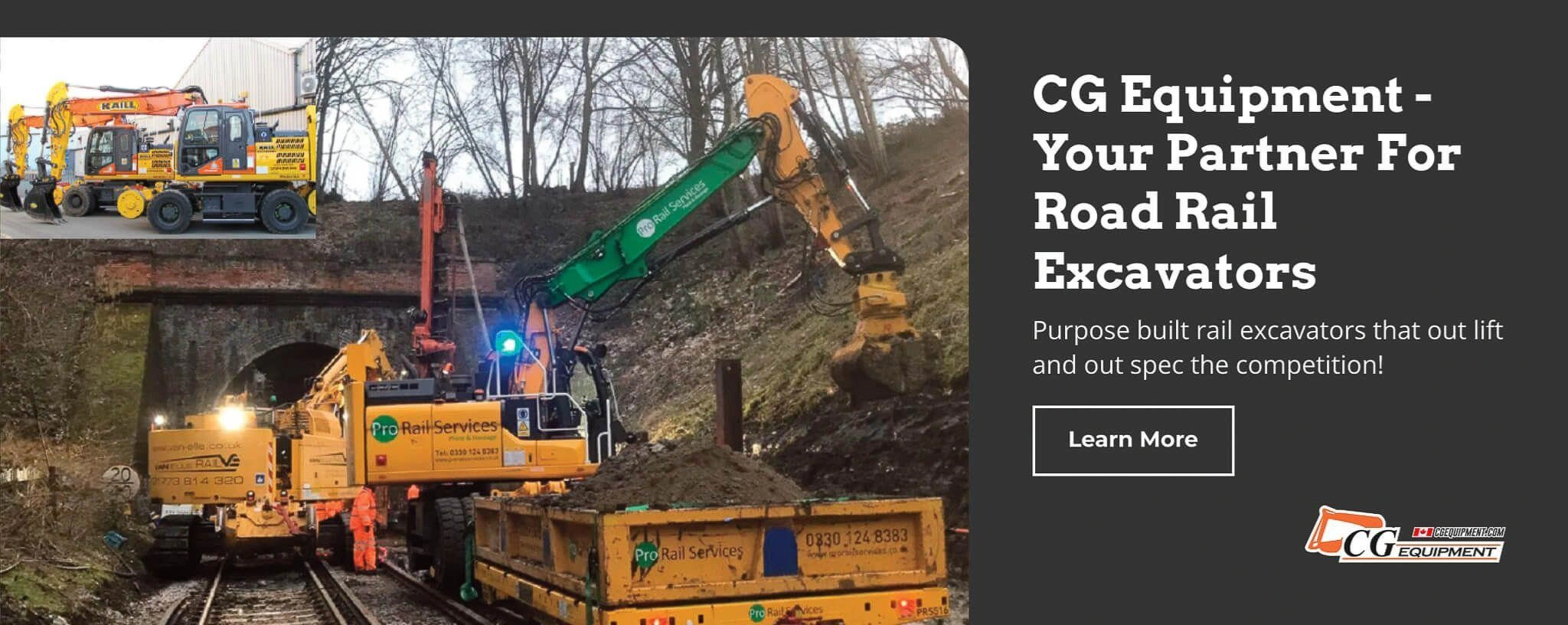 CG Equipment is your partner for road rail excavators.